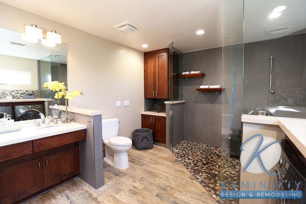 Rancho Bernardo, bath and laundry conversion, a Kaminskiy addition in San Diego County