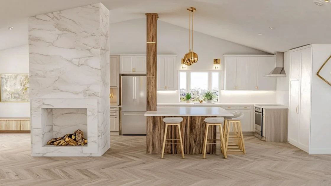 A Kaminskiy open house: a remodeled kitchen and living room