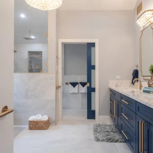 Bathroom Remodel with Blue Accents