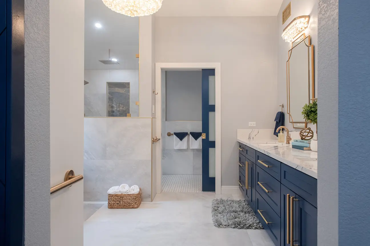 Bathroom Remodel with Blue Accents