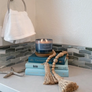 Blue and Green accents for Bathroom Remodel