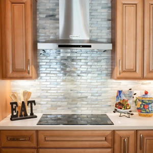 Kitchen Refresh with Stacked Stone Backsplash
