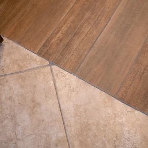 Wood and tile transition for home remodel