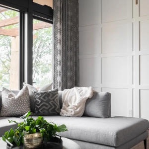 Sitting area with paneled walls