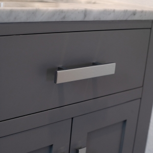 cabinets shaker with chrome accents