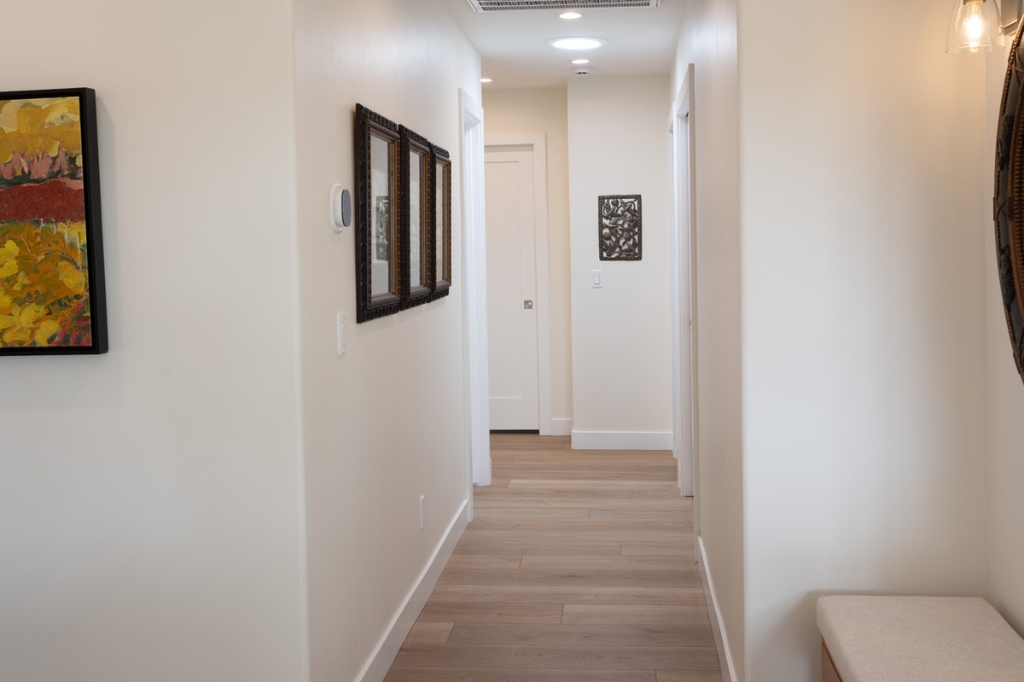 Bay Park home after interior reconfiguration with open concept living space