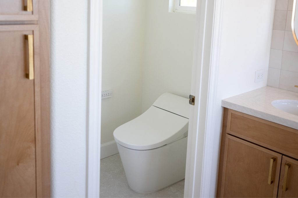 Modern bathroom with smart toilet