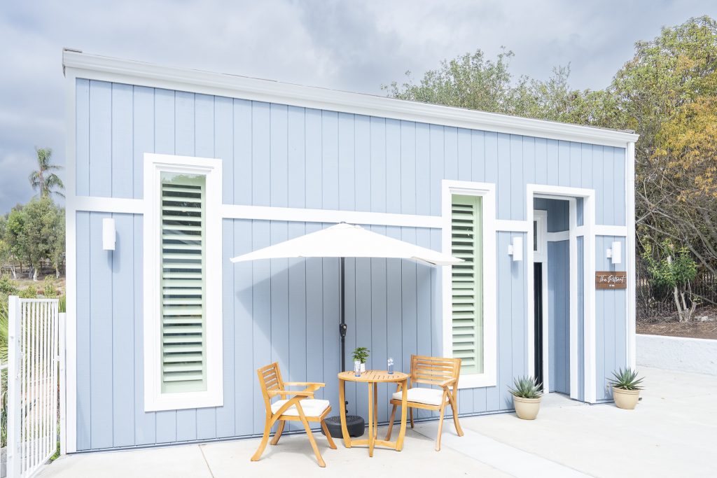 ADU front with patio set