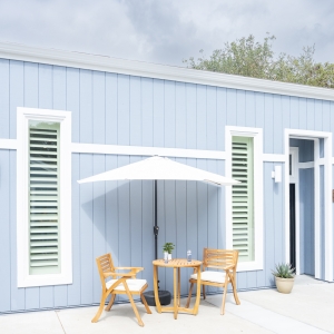 ADU front with patio set