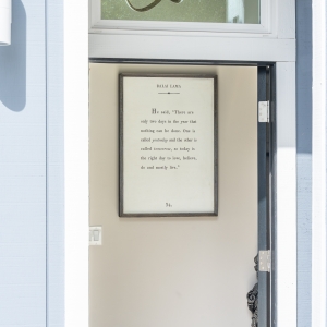 Foyer light and quote