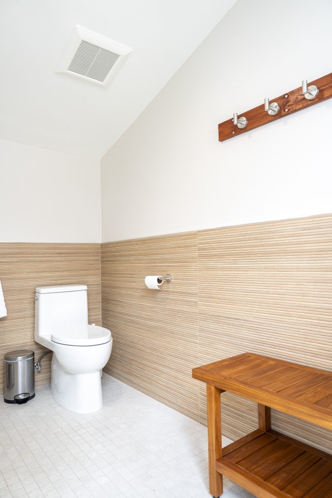 Pool bath toilet and bench