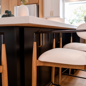 Kitchen island seating with upholstered stools